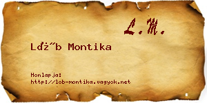Löb Montika névjegykártya